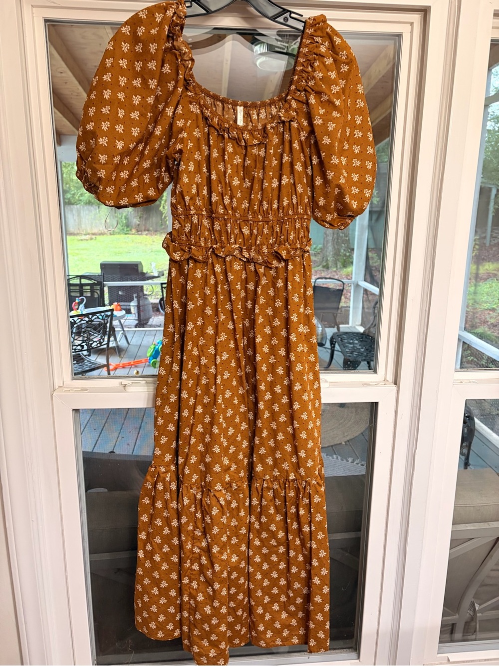 Rylee + Cru Mustard Floral Tiered Maxi Dress - WORN ONCE
